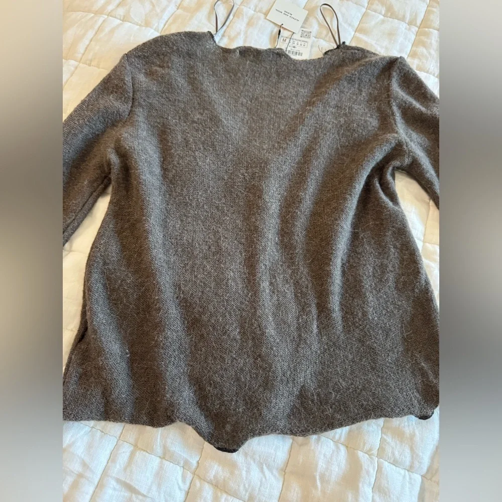 NWT Zara Rolled Edge Wool Blend Cardigan l M